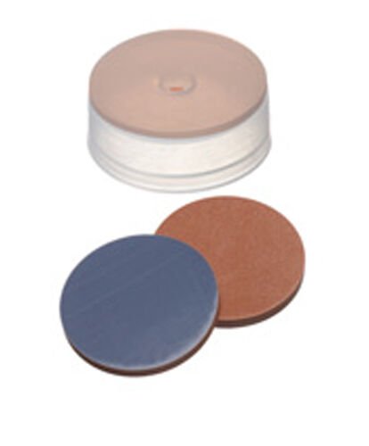 Kapak 22mm, Seffaf, Orta Delikli, Kapak Yüksekliği: 8,4mm, Butyl Kırmızı/Ptfe Gri, 55° Shore A, 1,3mm 100 Adet