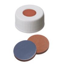 Kapak Pp, 24mm, Vidalı, Şeffaf, Orta Delikli, Butyl Kırmızı/Ptfe Gri, Tfe, 2,0mm, 55° Shore A, 2.5mm 100 Adet