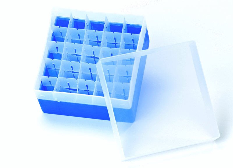 Vial Saklama Kutusu Pp, 5ml, 10ml Ve 20ml Vial İçin Uygun, Mavi, Kapak İle (130 X 130 X 102mm) 1 Adet