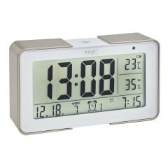 Çeşitli alarm seslerine sahip dijital radyo kontrollü çalar saat MELODY