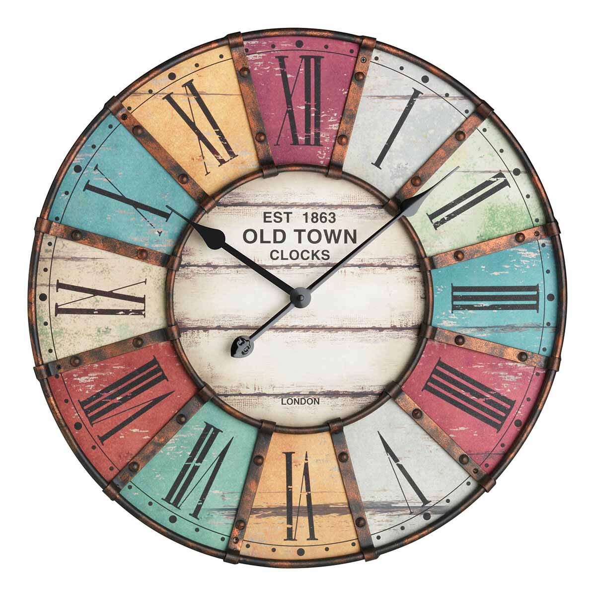 Analog XXL duvar saati VINTAGE OLD TOWN CLOCK