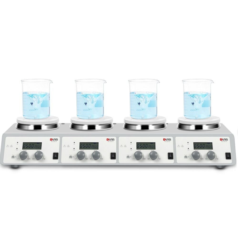 MS-H340-S4 4 Bölmeli Isıtıcılı Manyetik Karıştırıcı 200... 1.500 rpm / 25... 340 ℃ / 4 x 10 L