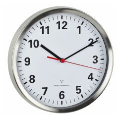 Paslanmaz çelik çerçeveli analog radyo kontrollü saat
