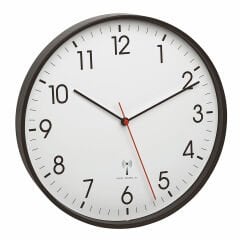 Metal çerçeveli analog radyo kontrollü duvar saati