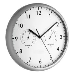 Termometre ve higrometreli analog duvar saati