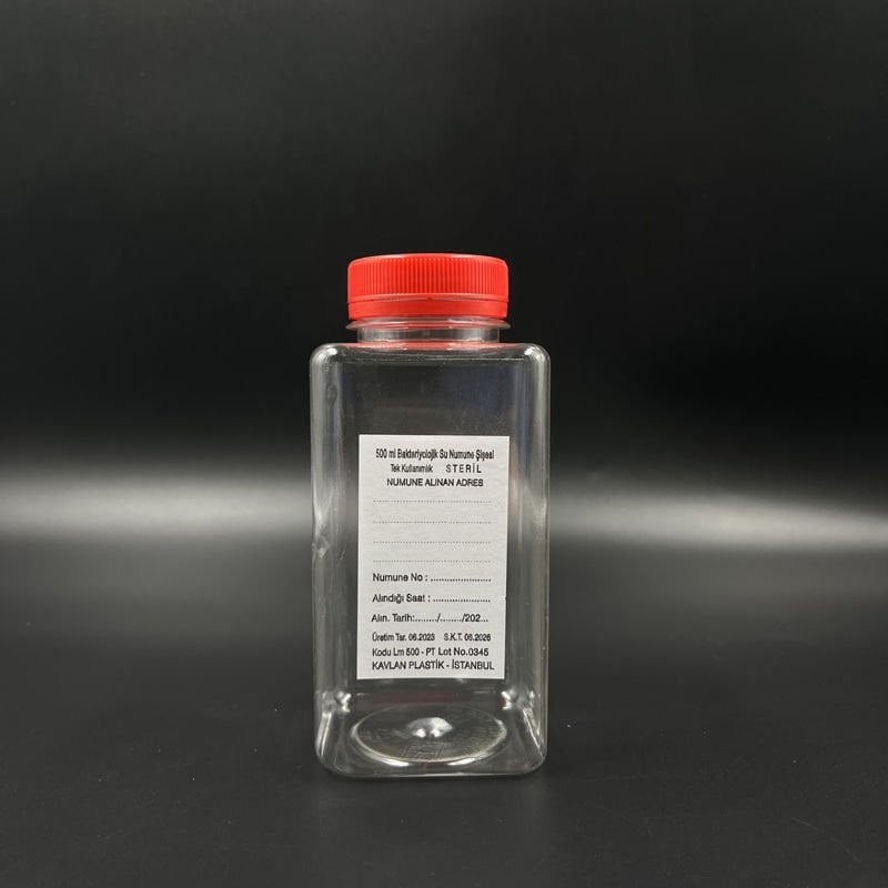 Su Numune Şişesi 500 ml Pet Tiyosülfatsız Steril