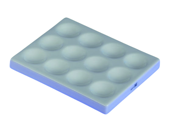 Porselen Plaka 6 Kuyucuklu, Spot Plates, U x D x Y: 115 x 80 x 12 mm, Çap: 36 mm, Derinlik: 11 mm 1 Adet