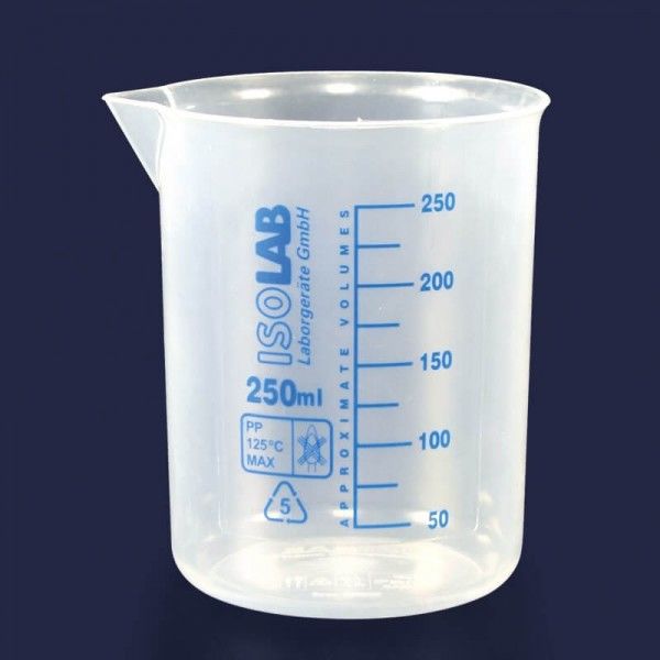Beher - P.P - Kısa Form - Mavi Skala - 25 Ml