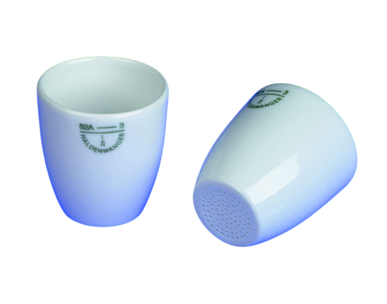 Porselen Gooch Krozesi, Uzun, 25 ml, Üst Çap: 35 mm, Alt Çap: 24 mm, Yükseklik: 41 mm, Gözenek Çapi: 0,5 mm, Kapak 79 D-7 ve Filtre Diski 31 B-25 Ayrıca Sipariş Verilmelidir. 1 Adet