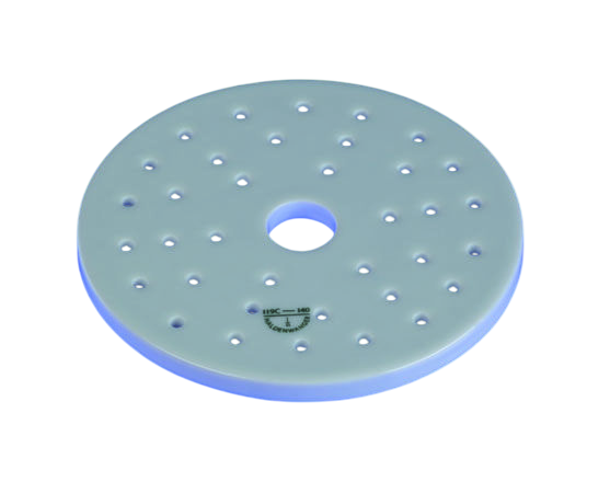 Porselen Desikatör Diski, Çap: 190 mm, Yükseklik: 9,4 mm, Orta Delik: 20 mm, Küçük Delikler: 5 mm 1 Adet