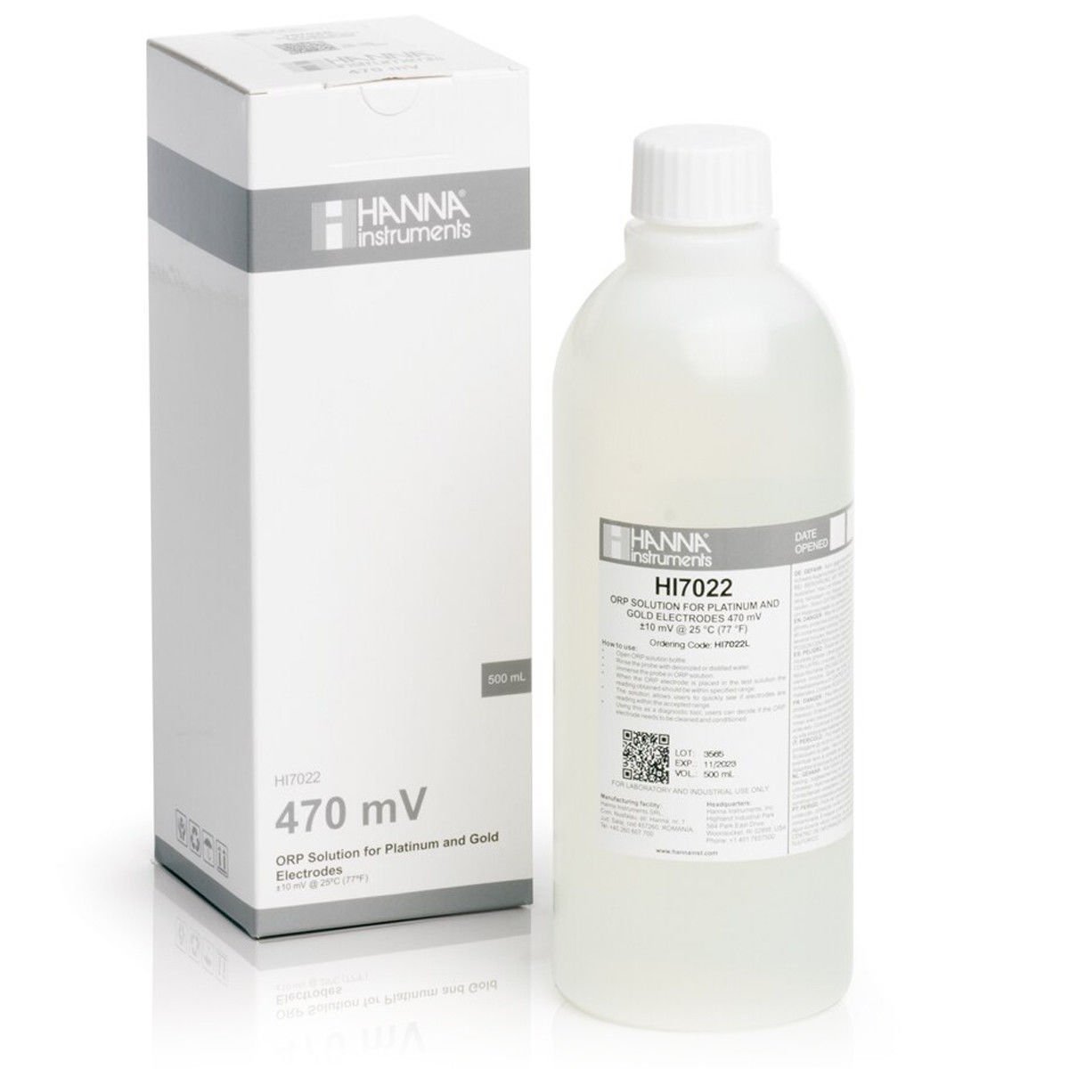 HI7022L ORP test solution @470 mV (@20°C), 500 mL