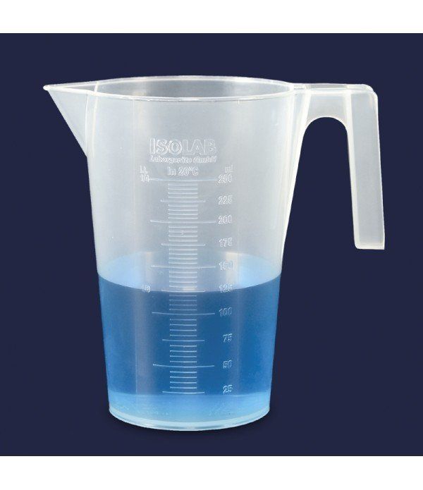 Beher - Kulplu - P.P - Kısa Form - Mavi Skala - 2000 Ml