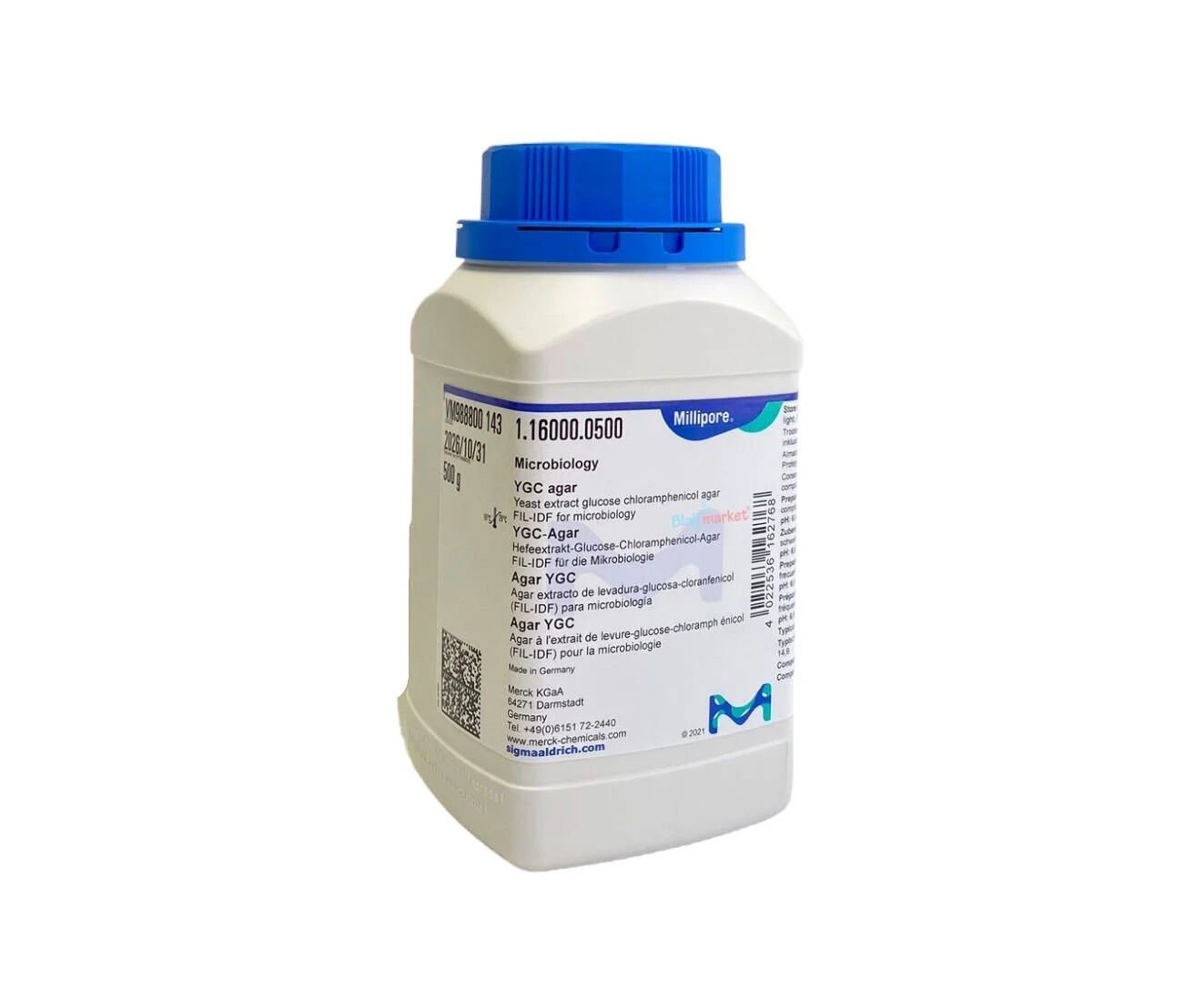 116000.0500 Ygc Agar Yeast Extract Glucose Chloramphenicol Agar Fıl-Idf For Microbiology 500 Gr