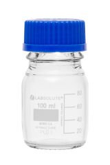 Mavi Vida Kapaklı Otoklavlanabilir Şişe 100 ml 10 Adet / Paket