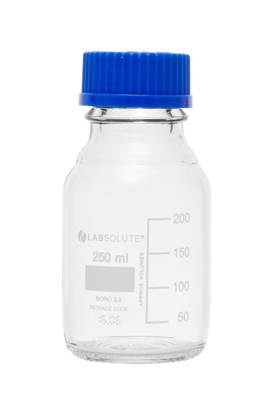 Mavi Vida Kapaklı Otoklavlanabilir Şişe 250 ml 10 Adet / Paket