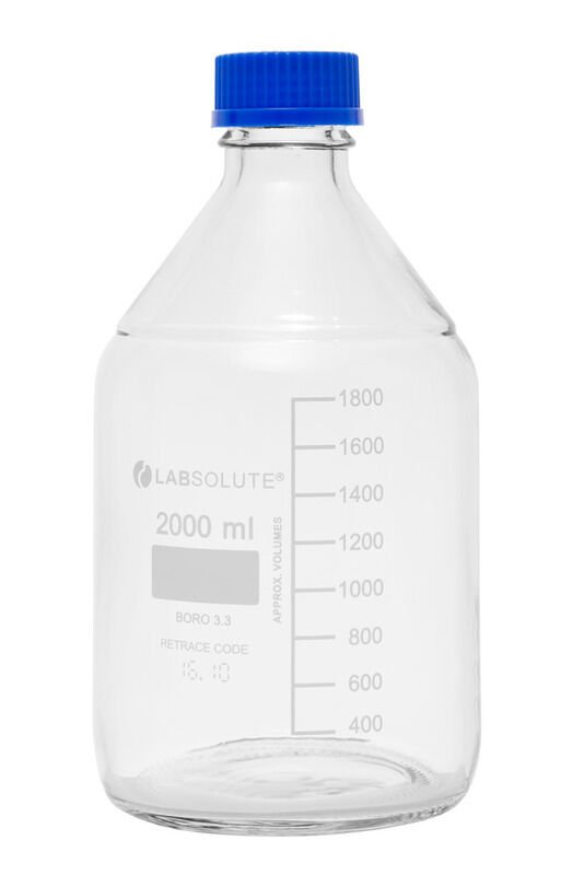 Mavi Vida Kapaklı Otoklavlanabilir Şişe 2000 ml 10 Adet / Paket