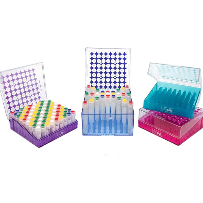 Cryo Tüp Kutusu - Polikarbonat - 5 Ml İçin - Menteşeli Kapaklı - Mavi