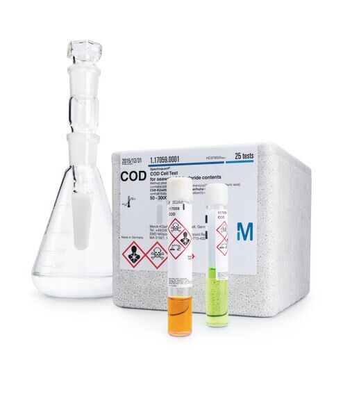 117058.0001 Cod (Koi) Hücre Testi Deniz Suyu Ve Yüksek Klorür İçerikli Sular İçin Ölçüm Aralığı: 5.0 - 60.0 Cod Test / Paket: 25 Dikkat : Soda Kireç, Sülfürik Asit Ve Absorpsiyon Tüpü Alınmalıdır