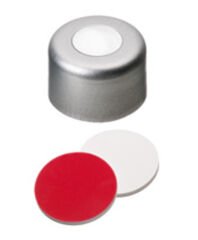 Kapak 8mm, Ultra Hijyen, Alüminyum, Şeffaf Lake, Orta Delikli, Silikon Beyaz/Ptfe Kırmızı, 45° Shore A, 1.3mm 100 Adet