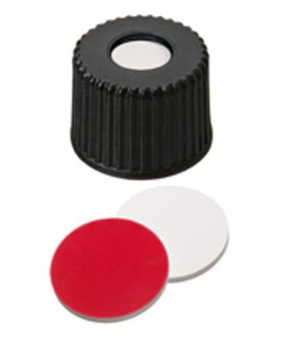 Kapak 8mm, Ultra Hijyen, Pp, Vidalı, Siyah, Orta Delikli-Silikon Beyaz/Ptfe Kırmızı,45° Shore A, 1.3mm 100 Adet