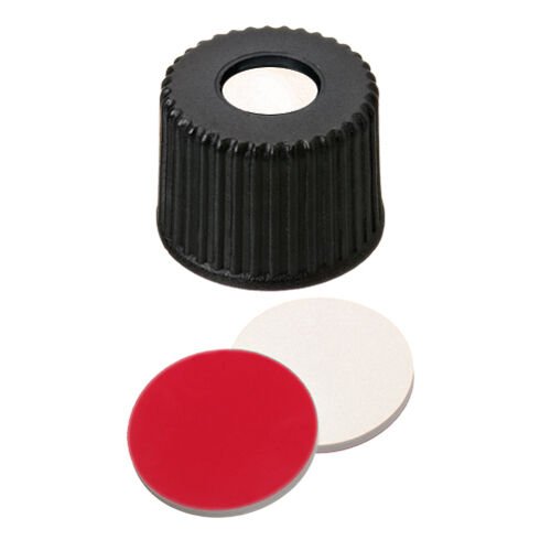 Kapak 8mm, Ultra Hijyen, Pp, Vidalı Siyah, Orta Delikli-Silikon Beyaz/Ptfe Kırmızı, 55° Shore A, 1.5mm 100 Adet