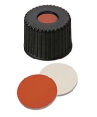 Kapak 8mm, Vidalı, Siyah, Pp, Orta Delikli, Kirimizi Kauçuk, Butyl Kırmızı/Ptfe Beji, 45° Shore A, 1,0mm 100 Adet