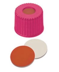 Kapak 8mm, Vidalı, Pembe - Orta Delikli, Kırmızı Kauçuk/Ptfe Beji, 45° Shore A, 1,0mm 100 Adet