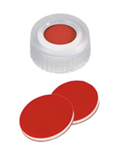Kapak 9mm, Pp, Şeffaf, Orta Delikli, Ptfe Kırmızı/Silikon Beyaz, 45° Shore A, 1.0mm 100 Adet
