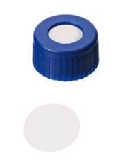 Kapak 9mm, Pp, Mavi, Orta Delikli, Silikon Beyaz, Ptfe Virginal, 53° Shore D, 0.2mm 100 Adet