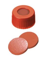 Kapak 9mm, Pp, Kırmızı, Orta Delikli, Natural Kauçuk Kırmızı-Turuncu/Tef Şeffaf, 60° Shore A, 1.0mm 100 Adet