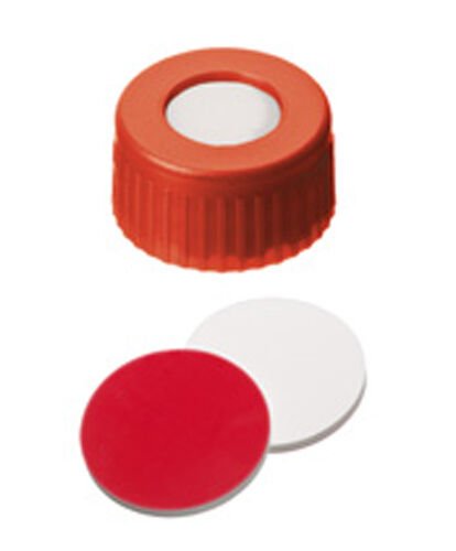 Kapak 9mm, Pp, Kırmızı, Orta Delikli, Silikon Beyaz/Ptfe Kırmızı, 45° Shore A, 1.0mm 100 Adet