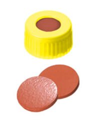 Kapak 9mm, Pp, Sarı, Orta Delikli, Ptfe Virginal, Natural Kauçuk Kırmızı-Turuncu/Tef Şeffaf, 60° Shore A, 1.0mm 100 Adet