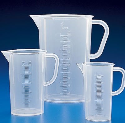 Beher - Kulplu Plastik (Pp) Mat  Taksimatları Kalıp Üzerine Baskılı 1000 Ml