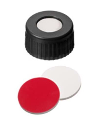 Kapak 9mm, Pp, Siyah, Orta Delikli, Ptfe Kırmızı, Silikon Beyaz/Ptfe Kırmızı, 55° Shore A, 1.0mm 100 Adet