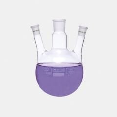 Balon - Dibi Yuvarlak - 3 Boyunlu - Yan Dişi Şilif - Merkez Boyun : Ns 29/32 - Yan Boyun(Lar) : Ns 29/32 - 250 Ml
