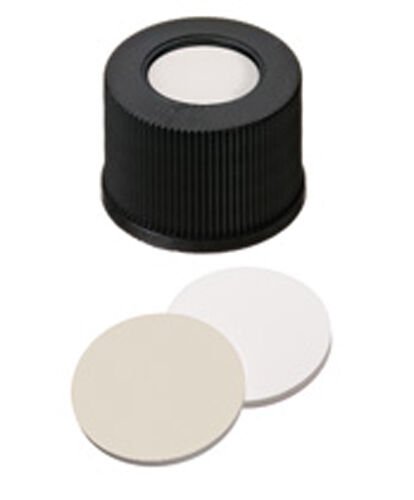 Kapak 10mm, Vidalı Pp, Siyah, Orta Delikli, 10-425 Thread, Silikon Beyaz/Ptfe Bej, Shore A, 1.5mm 100 Adet