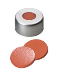 Kapak 11 mm Alüminyum, Şeffaf Lake, Orta Delikli Natural Kauçuk Kırmızı-Turuncu/Tef Şeffaf, 60° Shore A, 1.0mm 100 Adet