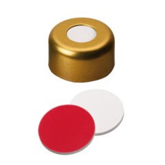 Kapak 9mm Ultra Hijyen, Manyetikik, Altın Rekngi Lake, Orta Delikli, Natural Silikon Beyaz/Ptfe Kırmızı, 45° Shore A, 1.3mm 100 Adet