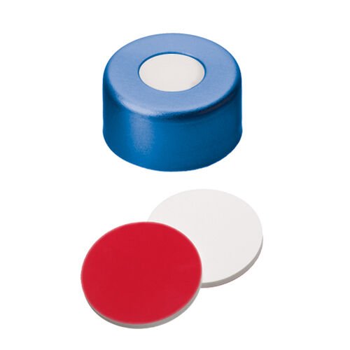 Kapak 11mm Alüminyum, Mavi Lake, Orta Delikli, Silikon, Beyaz/Ptfe Kırmızı, 45° Shore A, 1.3mm 100 Adet