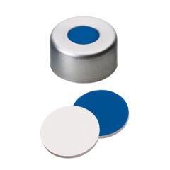Kapak 11mm Alüminyum, Şeffaf Lake, Orta Delikli, Silikon, Koyu Mavi/Ptfe Beyaz, 45° Shore A, 1.3mm 100 Adet
