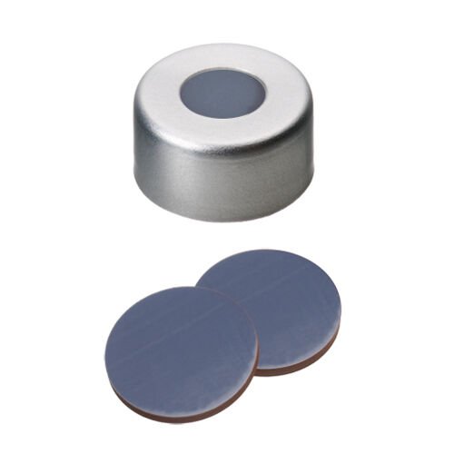 Kapak 11mm Alüminyum, Şeffaf Lake, Orta Delikli, Ptfe Gri/Butyl Kırmızı/Ptfe Gri, 55° Shore A, 1.3mm 100 Adet