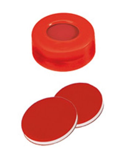 Kapak 11mm Ultra Hijyen, Sıkmalı, Kırmızı, Orta Delikli, Silikon Beyaz/Ptfe Kırmızı, 45° Shore A, 1.3mm 100 Adet