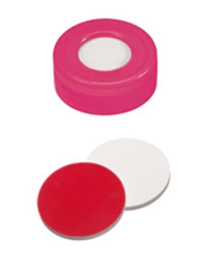Septa 11mm, Pembe - Orta Delikli, Yumaşak Versiyonu - Silikon Beyaz/Ptfe Kırmızı, 45° Shore A, 1.3mm 100 Adet