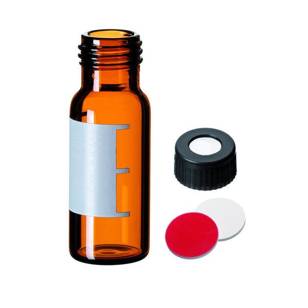 Kit: Kit: Vial 1,5ml, Amber Short Thread, Etiketli + Kapak 9mm, Mavi, Orta Delikli; Silikon Beyaz/Ptfe Kırmızı, 55° Shore A, 1.0mm 1 Adet