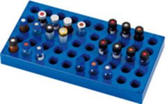 Vial Rafı Pp, (200 X 105 X 17mm), 1.5ml 50 Vial İçin, Mavi, İstiflenebilir 1 Adet