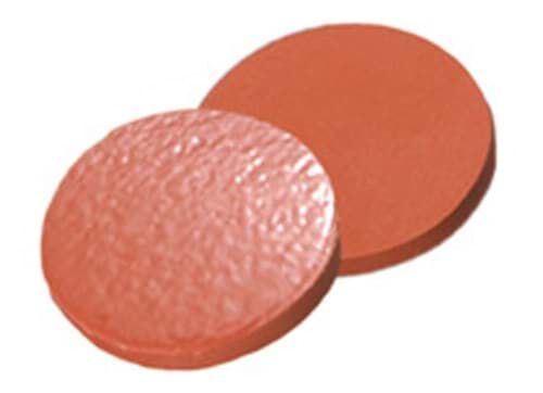 Septa13,7mm, Natural Kauçuk Kırmızı-Turuncu/Tef Şeffaf, 60° Shore A, 1,3mm 100 Adet