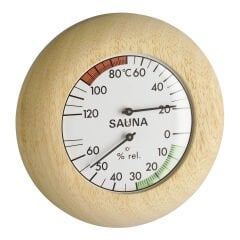 Ahşap çerçeveli analog sauna termo-higrometre