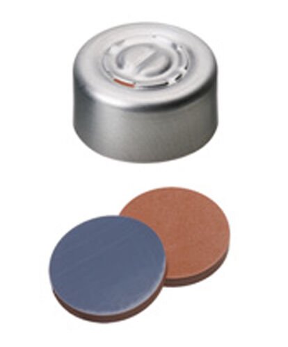 Kapak 13mm, Alüminyum, Şeffaf Lake, Ortadan Çikaribilir, Butyl Kırmızı/Ptfe Gri, 55° Shore A, 2.0mm 100 Adet