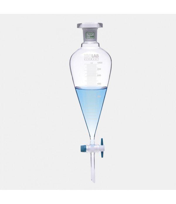 Ayırma Hunisi - Cam - Konik - Dereceli - Ptfe Musluklu - 50 Ml