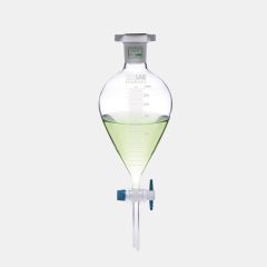 Ayırma Hunisi - Cam - Armudi - Dereceli - Ptfe Musluklu - 50 Ml